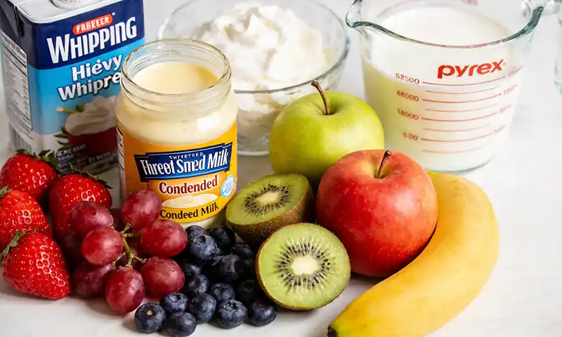 Fruit Salad with Condensed Milk 2 Types Of Fruit Salad