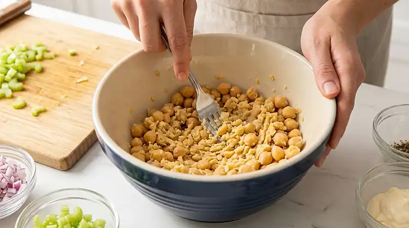One Bowl Smashed Chickpea Salad 3 Best Chickpea Salad
