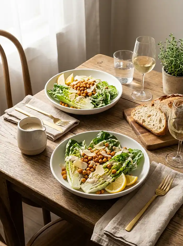 Caesar Salad With Romaine Lettuce