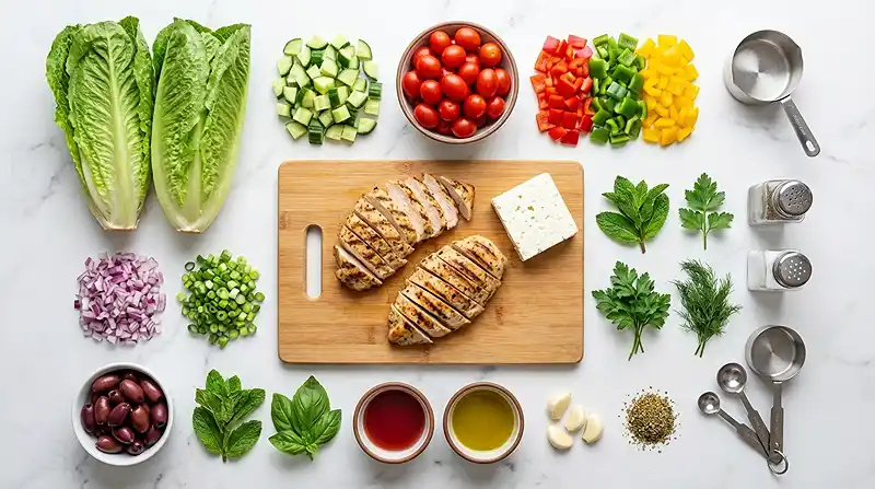 Finely Chopped Greek‑Inspired Chicken Salad 2 Chopped Salad Bowl