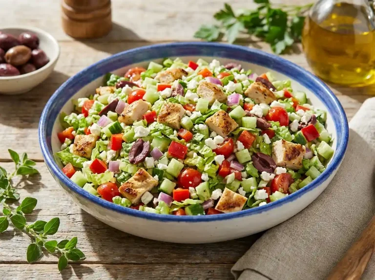 Finely Chopped Greek‑Inspired Chicken Salad