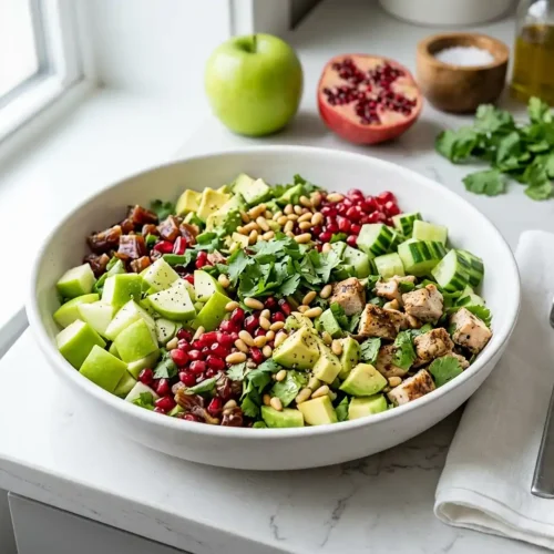Green Apple Cucumber and Avocado Lucky Salad