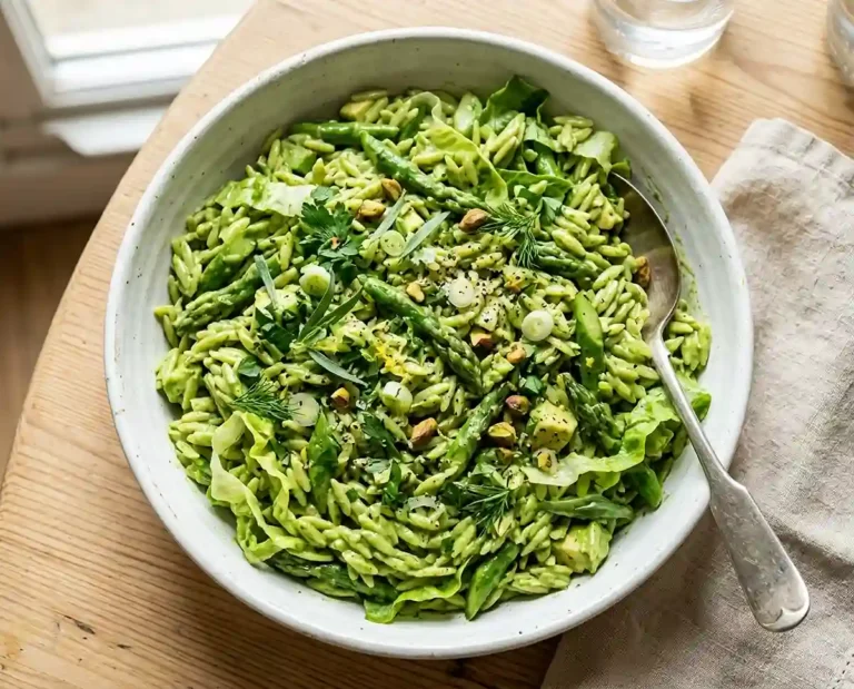 Green Goddess Avocado Orzo Pasta Salad