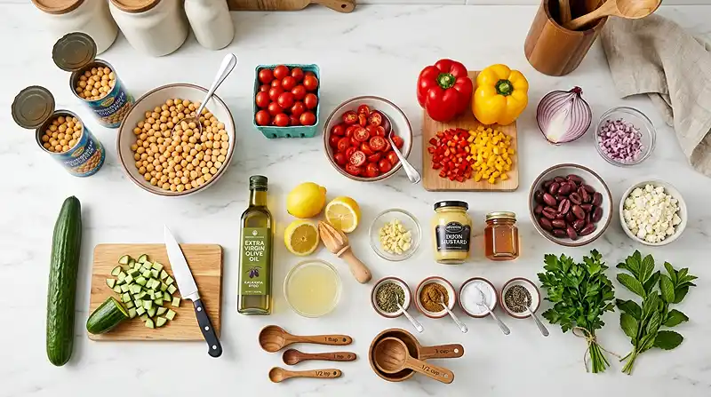 Mediterranean Chickpea Salad With Tomatoes