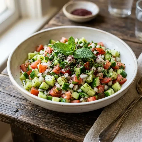 Persian Shirazi Cucumber Tomato Herb Salad