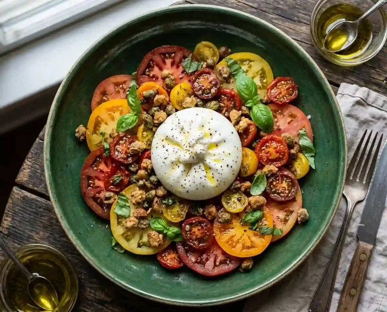 Roasted Cherry Tomato Burrata Summer Salad