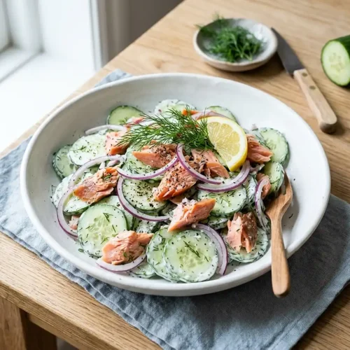 Smoked Trout and Cucumber Dill Cream Salad