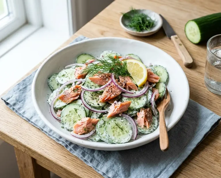 Smoked Trout and Cucumber Dill Cream Salad