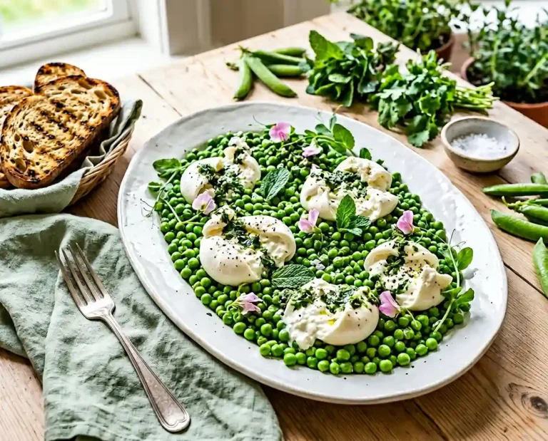 Spring Pea and Fresh Mint Burrata Salad