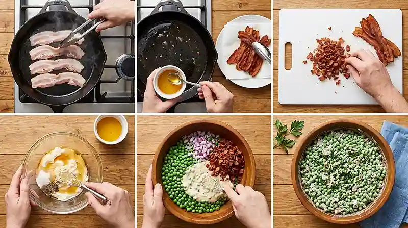 Spring Green Pea Bacon Salad 3 spring green recipe