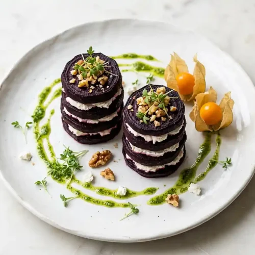 Beetroot Towers with Goat Cheese 5 Beetroot Towers with Goat Cheese
