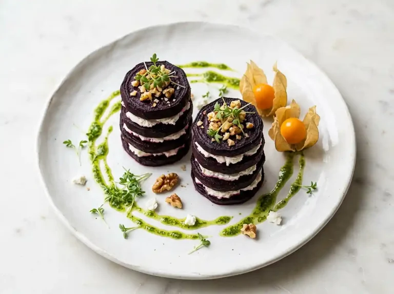 Beetroot Towers with Goat Cheese