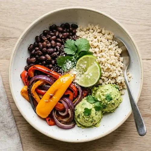 Cauliflower Rice Burrito Bowl Salad