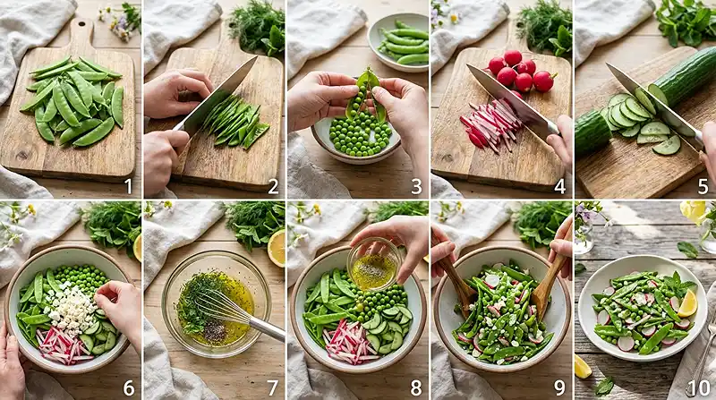 Crunchy Snow Pea Radish Salad