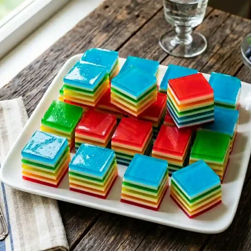 Layered Jello Rainbow Salad
