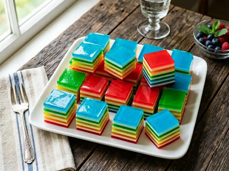 Layered Jello Rainbow Salad