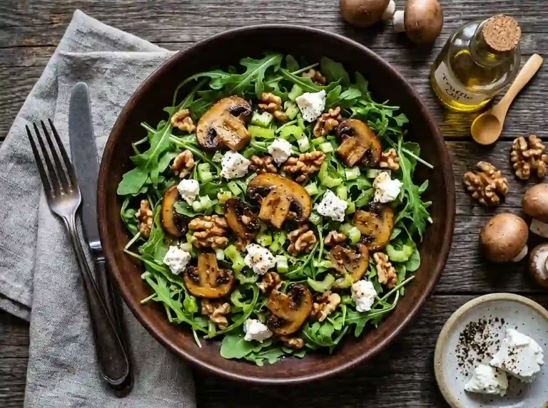 Mushroom and arugula salad