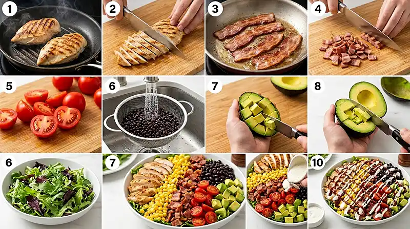 BBQ Ranch Chicken Cobb Salad 3 Ranch BBQ Chicken Cobb Salad