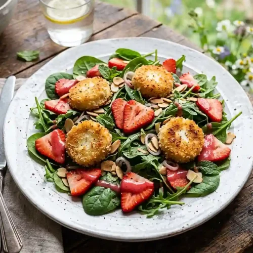 Strawberry Goat Cheese Spring Roll Salad