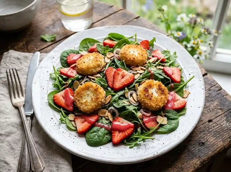 Strawberry Goat Cheese Spring Roll Salad