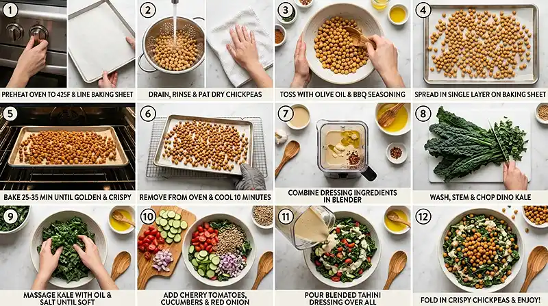 Tahini Kale Salad with Chickpeas