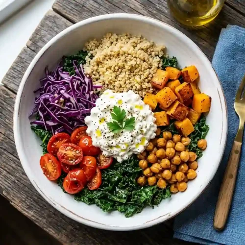 Veggie and Cottage Cheese Grain Bowl