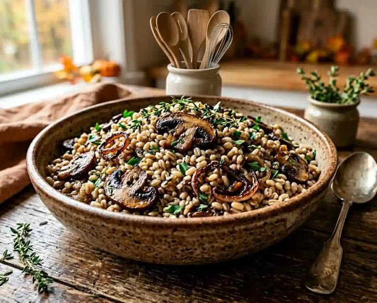 Warm Mushroom and Barley Salad