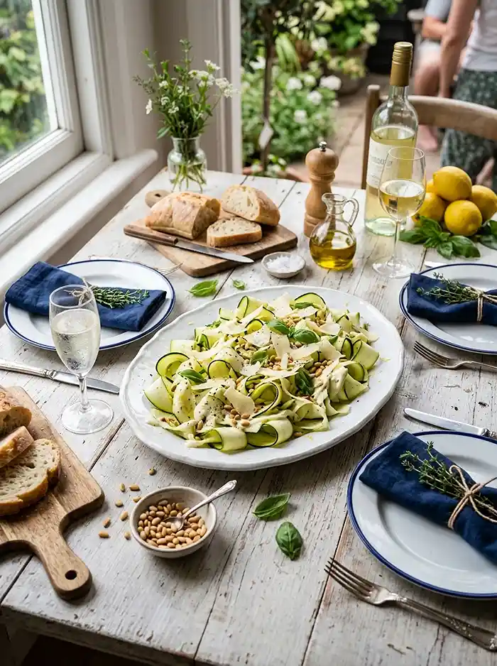 Shaved Zucchini Parmesan Ribbon Salad 4 Zucchini Salad