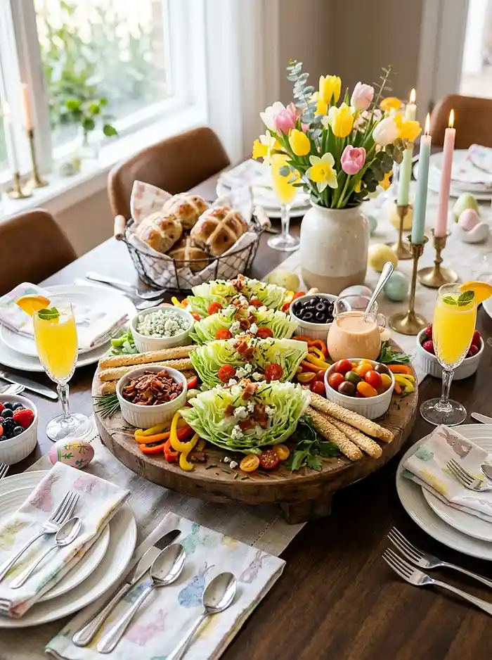 Easter Wedge Salad Board 4 mixed greens