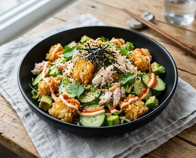 Crispy Rice Crab Cucumber Salad