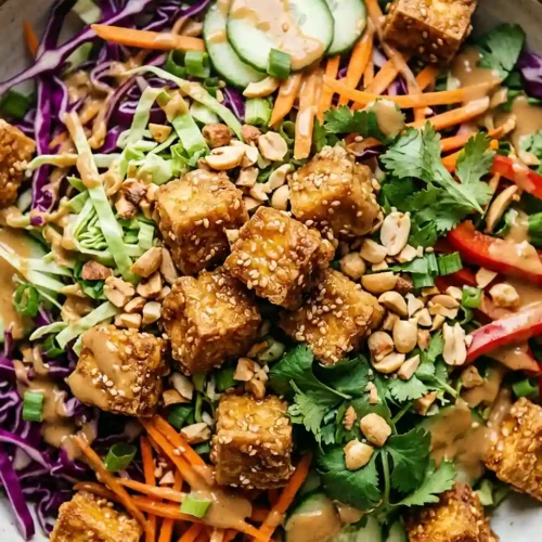 Crispy Tofu Peanut Crunch Salad 5 Crispy Tofu Peanut Crunch Salad