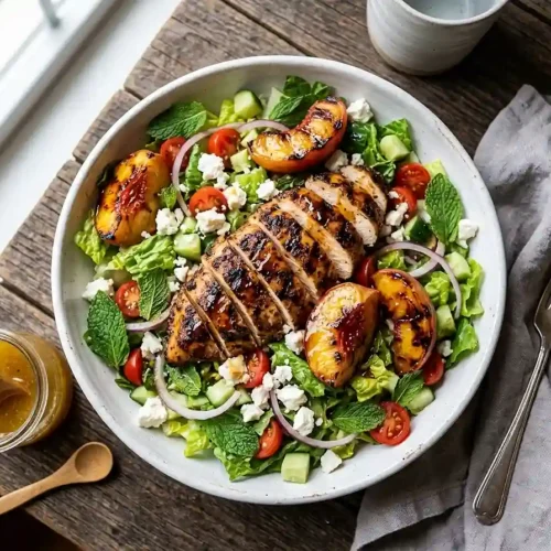 Hot Honey Chicken Peach Salad 5 Hot Honey Chicken Peach Salad