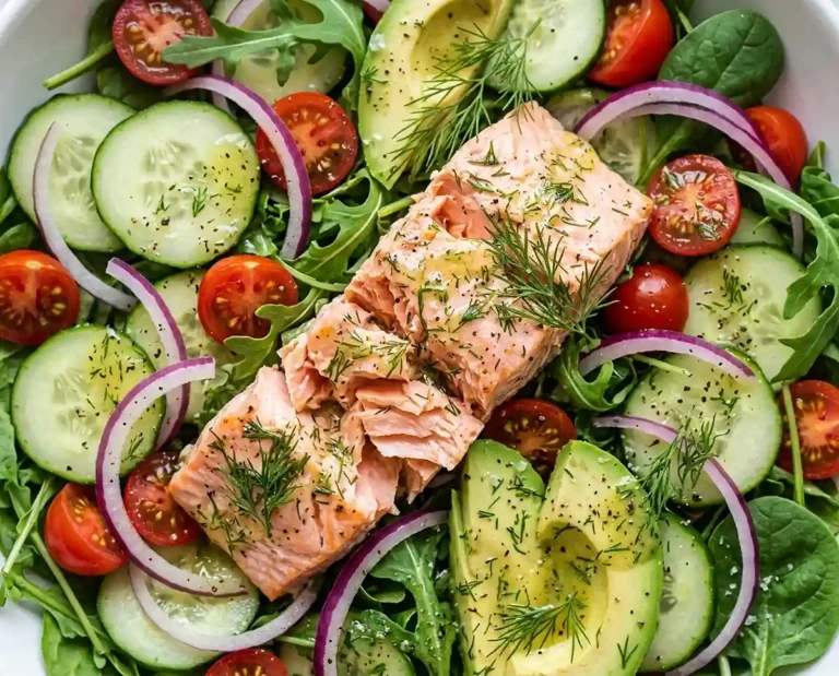Lemon Dill Salmon Cucumber Salad