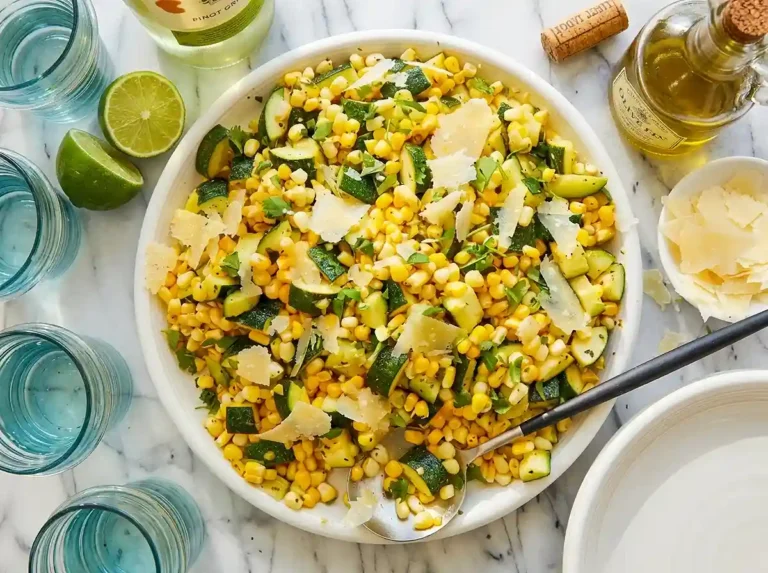 Lemon Parmesan Zucchini Corn Salad