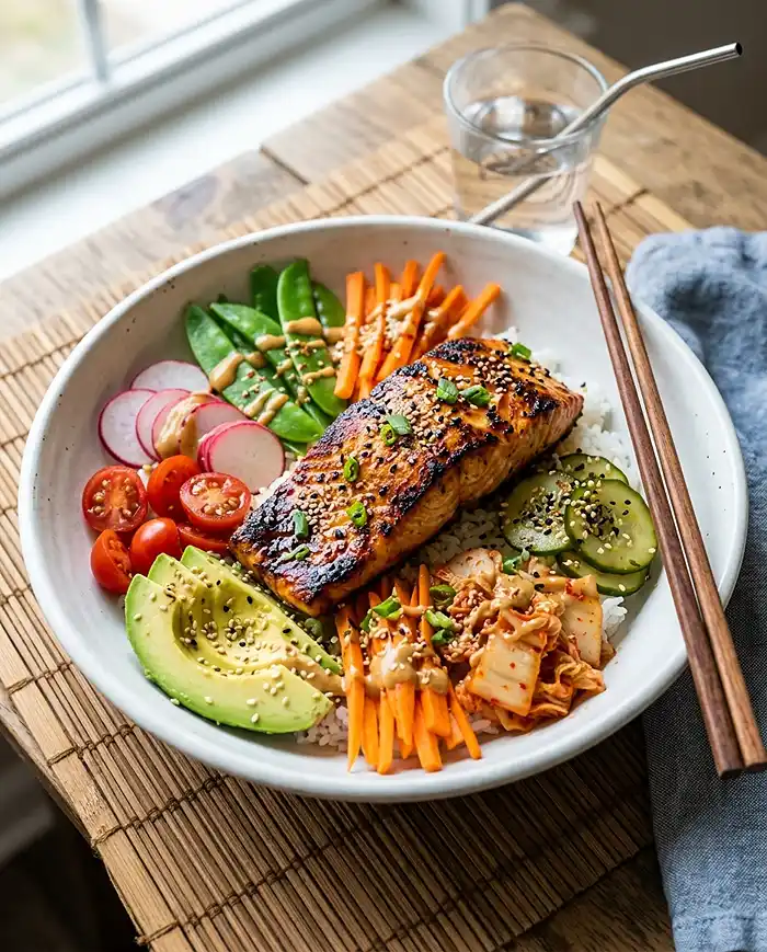Miso Glazed Salmon Bowl