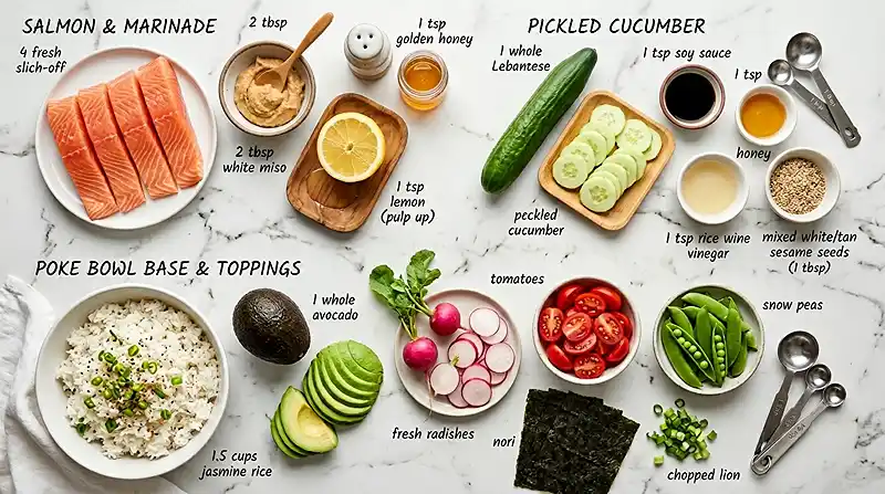 Miso Salmon Poke Bowl