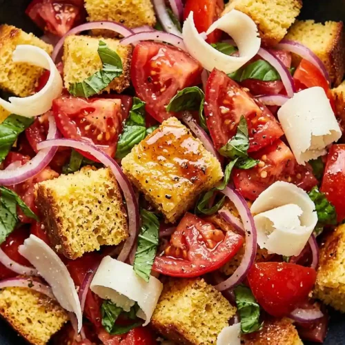 Parmesan Cornbread Tomato Salad 5 Parmesan Cornbread Tomato Salad