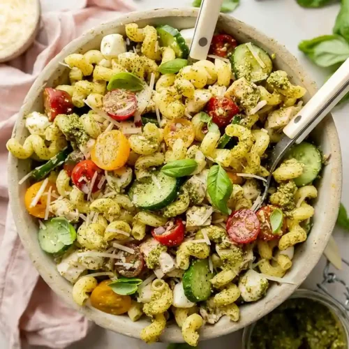 Pesto Chicken Mozzarella Pasta Salad 5 Pesto Chicken Mozzarella Pasta Salad