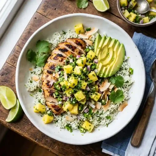 Pineapple Jalapeno Chicken Rice Salad 5 Pineapple Jalapeno Chicken Rice Salad