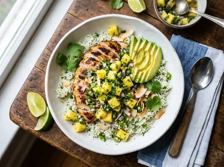 Pineapple Jalapeno Chicken Rice Salad