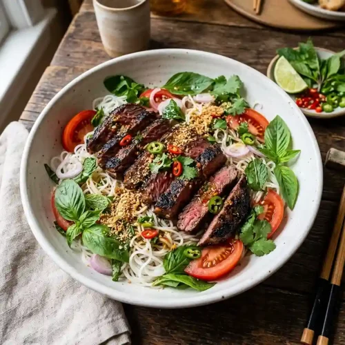 Thai Basil Beef Noodle Salad