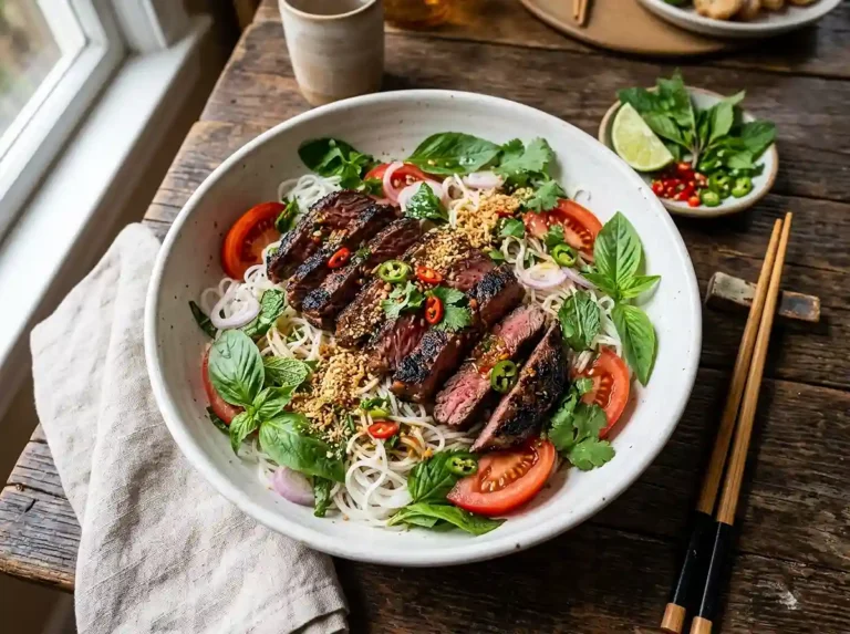 Thai Basil Beef Noodle Salad