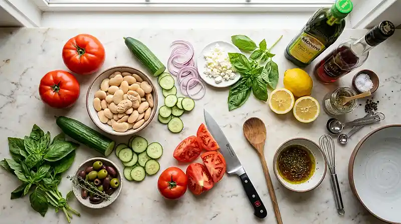 Tomato Butter Bean Crunch Salad 2 butter bean salad