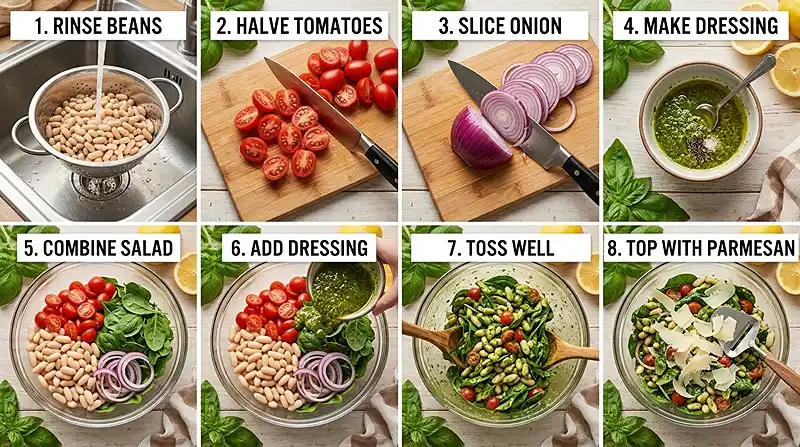 Cherry Tomato White Bean Pesto Salad 3 cherry tomato salad
