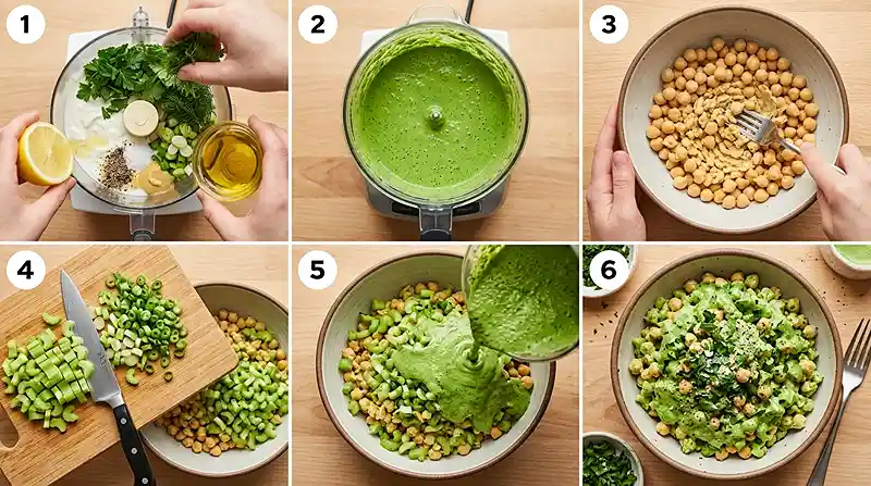 Green Goddess Chickpea Crunch Salad 3 chickpea crunch salad