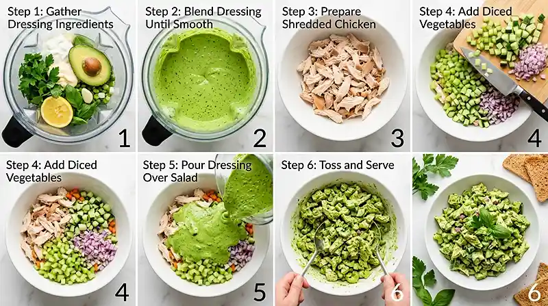 Green Goddess Chicken Crunch Salad 3 crunchy chicken salad