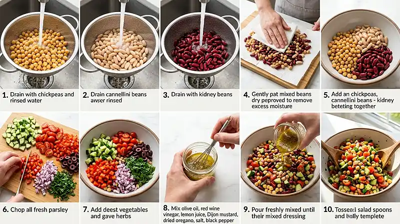 high protein bean salad