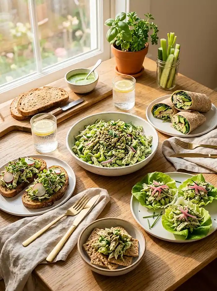 Green Goddess Chicken Crunch Salad 4 high protein lunch