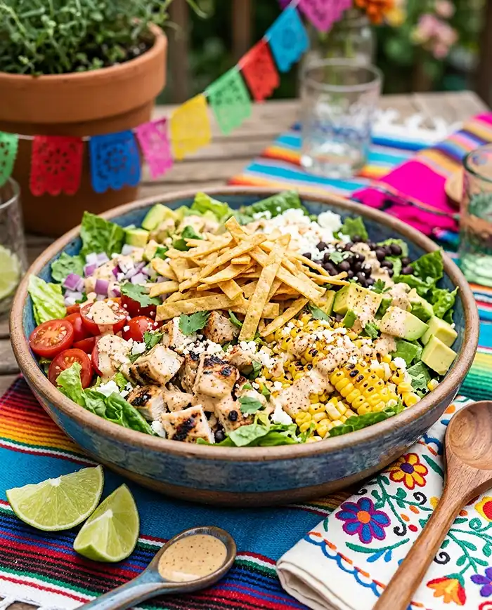 Southwest Elote Chicken Salad 4 high protein summer salad