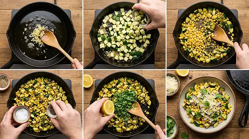 Lemon Parmesan Zucchini Corn Salad 3 lemon parmesan salad